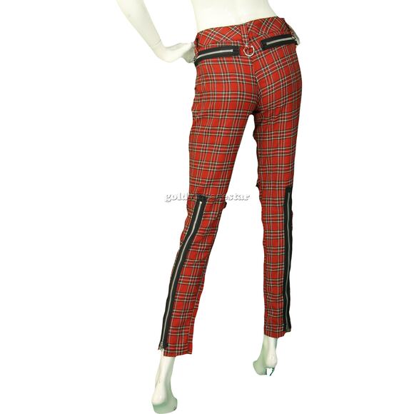 Y2K Vintage Lip Service Skinny Tartan Plaid Ska Emo Punk Rock Gothcore Pants 32 - Picture 5 of 11